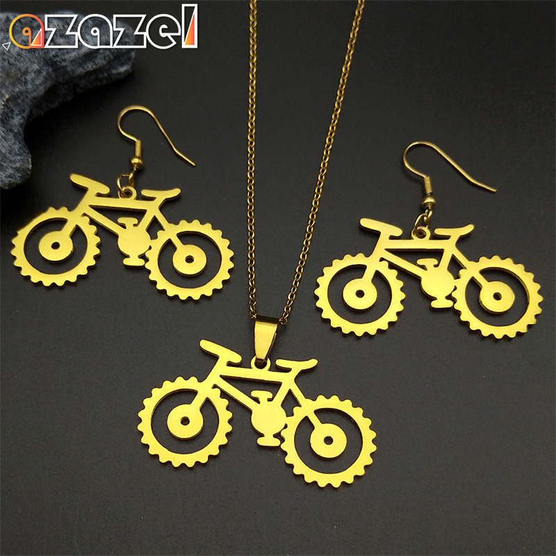 Cycling Gear Gifts - Trendy Dişli Bisiklet Kolye Takı Seti