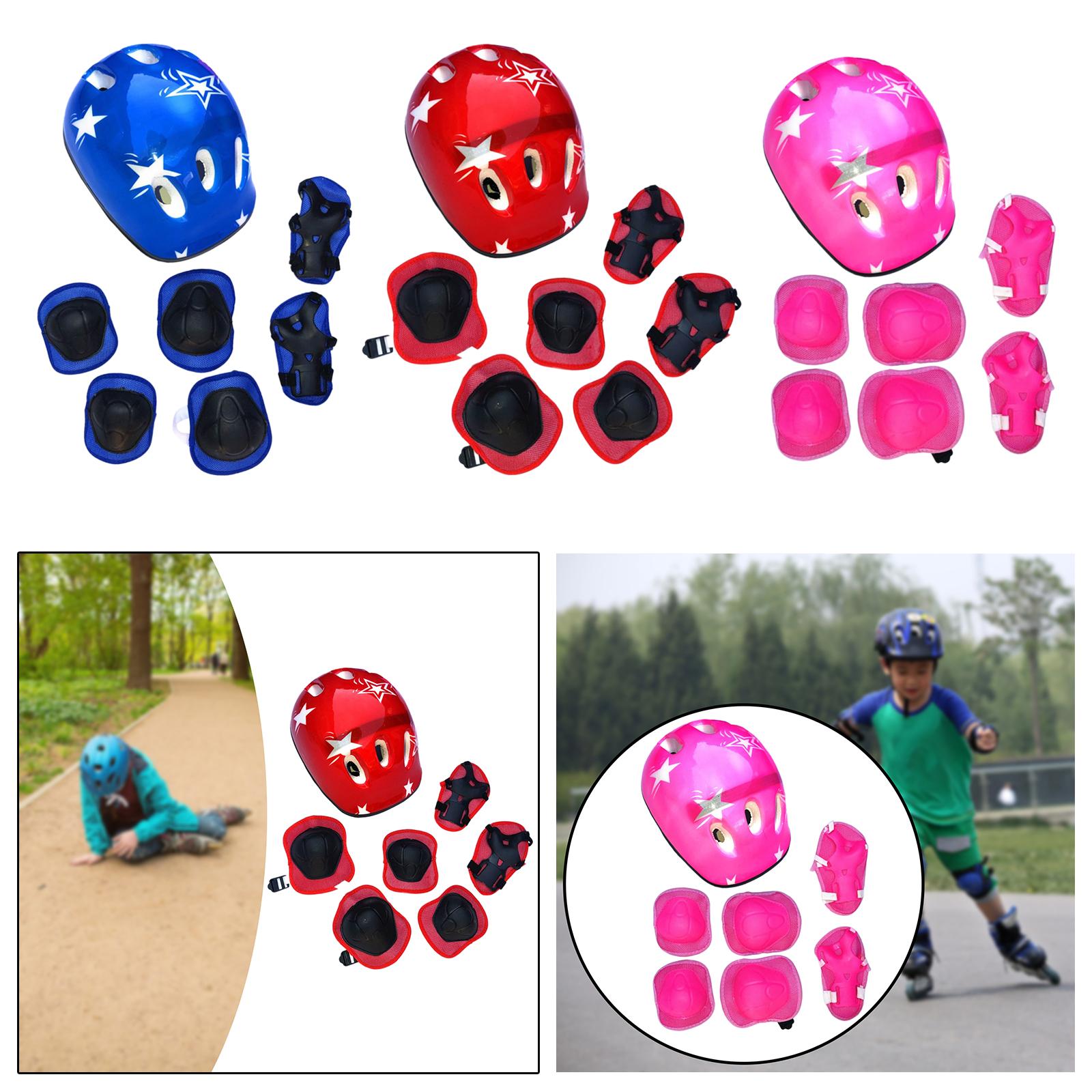 Cycling Gear For Kids - 7x/Set bisiklet kaskı darbeye dayanıklı koruyucu
