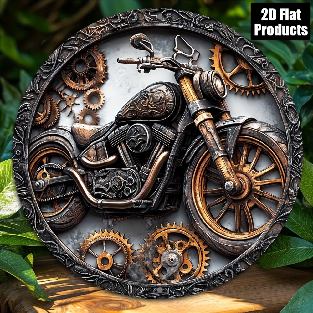 Cycling Gear Gifts - Motosiklet Vintage Metal Tabela - 8x8